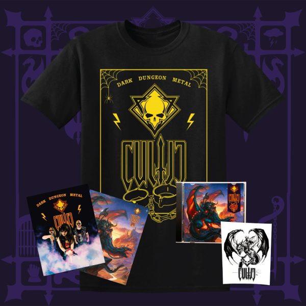 Cultic Lore CD-R with Dark Dungeon Metal T-Shirt, Poster, and Sticker