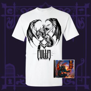 Cultic Lore CD-R and Dark Rider T-Shirt with Evil Warrior Riding a Dragon