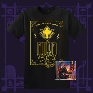 Cultic Lore CD-R with Dark Dungeon Metal T-Shirt - Yellow Cultic Logo with Dungeon Shackles